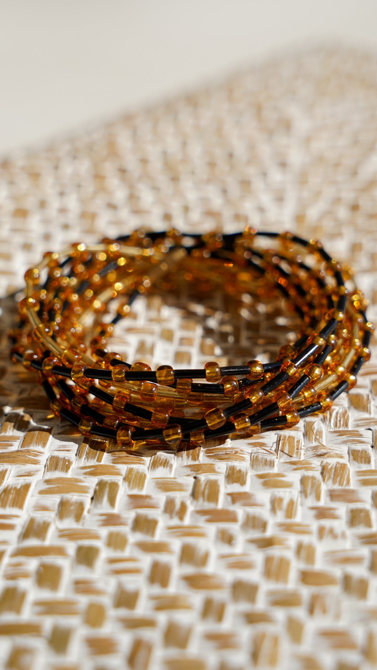 Waist Beads - Black and Gold
