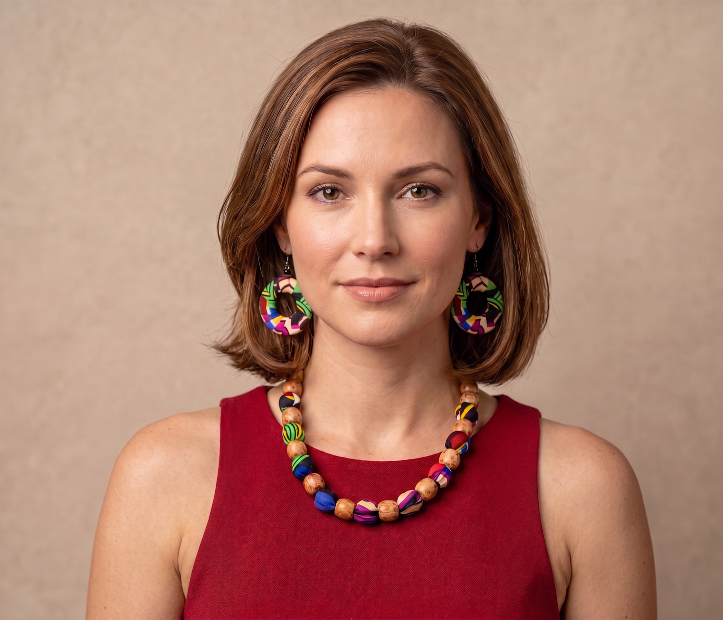Inkwazi Collection- Colour Block Necklace and Ear rings Set