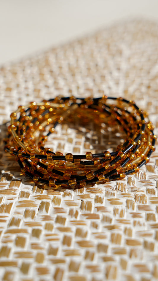 Waist Beads - Black and Gold