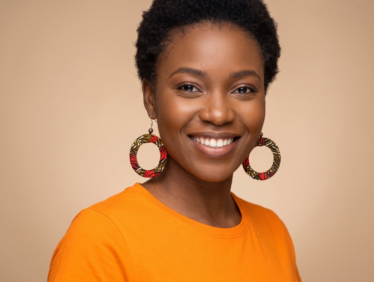 Big Hoop Earrings - Brown Orange