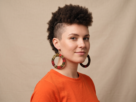 Big Hoop Earrings - Brown Orange