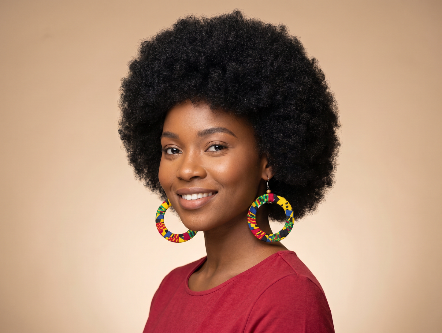 Big Hoop Earrings - Yellow Green Red