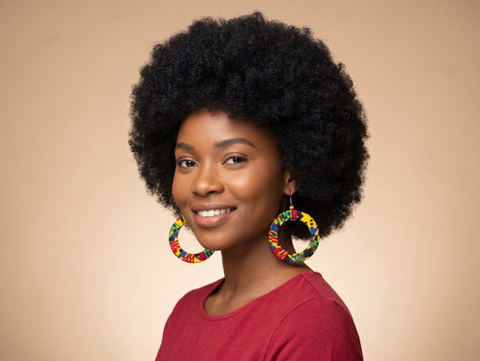 Big Hoop Earrings - Yellow Green Red